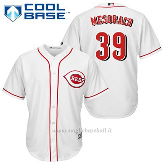 Maglia Baseball Uomo Cincinnati Reds Devin Mesoraco 39 Bianco 1ªCool Base